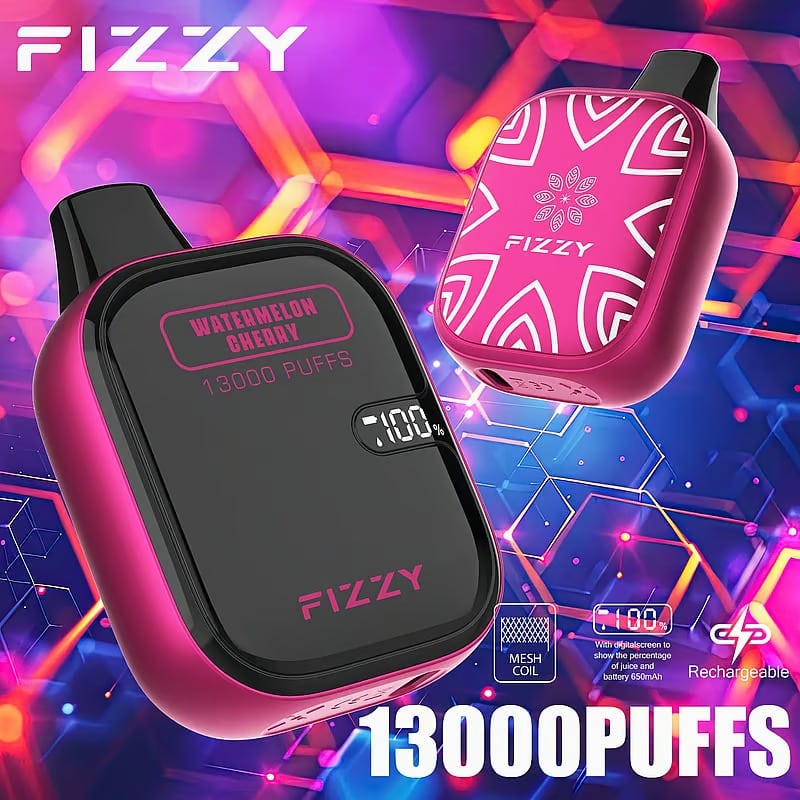 Fizzy Boom 13k Puffs Disposable Vape WATERMELON CHERAY VaperSourcing